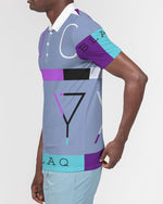 Load image into Gallery viewer, MOXYBLAQ purple rain Men's Slim Fit Short Sleeve Polo
