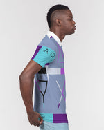 Load image into Gallery viewer, MOXYBLAQ purple rain Men's Slim Fit Short Sleeve Polo
